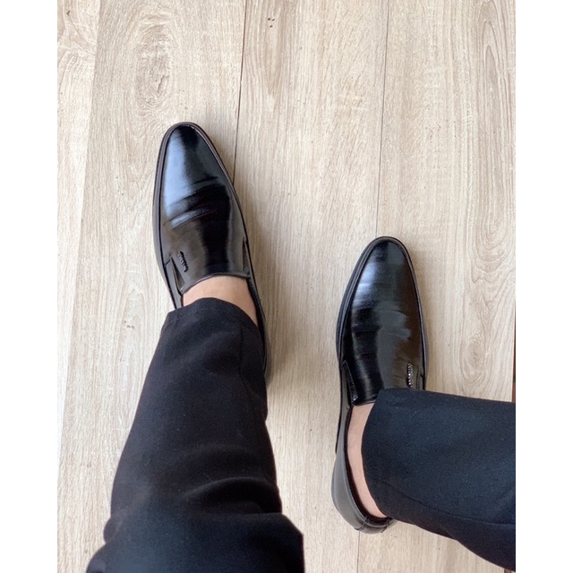 Giày Lười Nam Da Bò - Giầy Tây Công Sở Vá Da Sần Nhập Khẩu - ĐẾ KHÂU CỰC BỀN  Giày da nam thời trang  ✅ Mã T-192