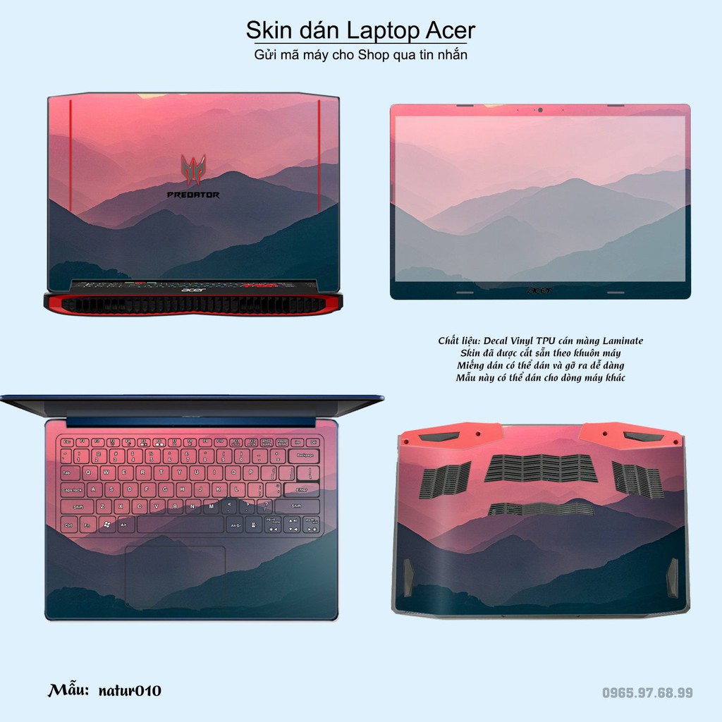 Skin dán Laptop Acer in hình thiên nhiên (inbox mã máy cho Shop)