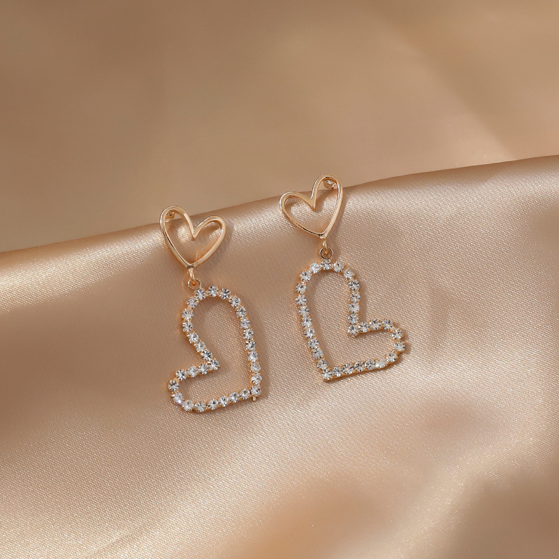 Fashion silver needle love earrings pearl women Earrings versatile jewelry accessories
