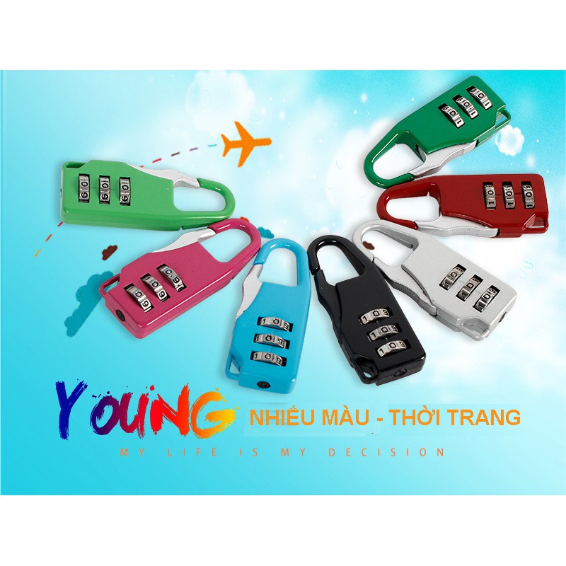 [Mã WAST10K giảm 10K đơn bất kỳ] Khóa số mini, khóa balo, khóa túi xách, khóa hành lý, khóa vali giá rẻ