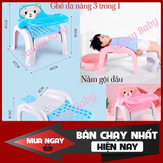 Giảm Giá Ghế Đa Năng "3 In 1" Cho Bé, Bàn Ăn Dặm, Ghế Gội Đầu, Bàn Tập Tô, Vẽ -Shop Uy tín