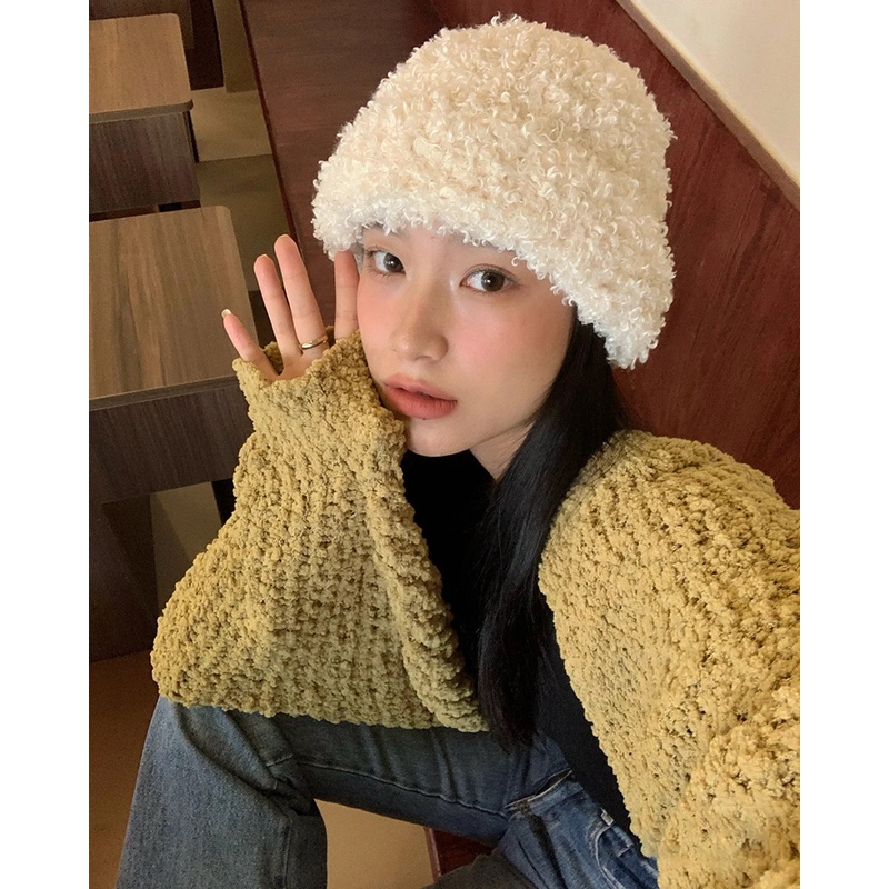 Mũ Len Cuộn Mềm Mại Thời Trang Mùa Đông Đáng Yêu Cho Nữ