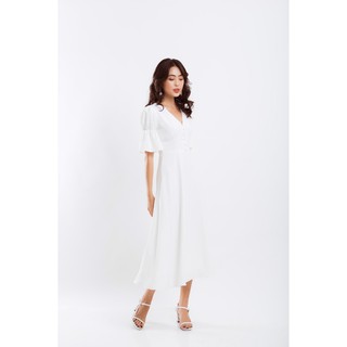 ĐẦM CỔ V XẾP LI NGỰC