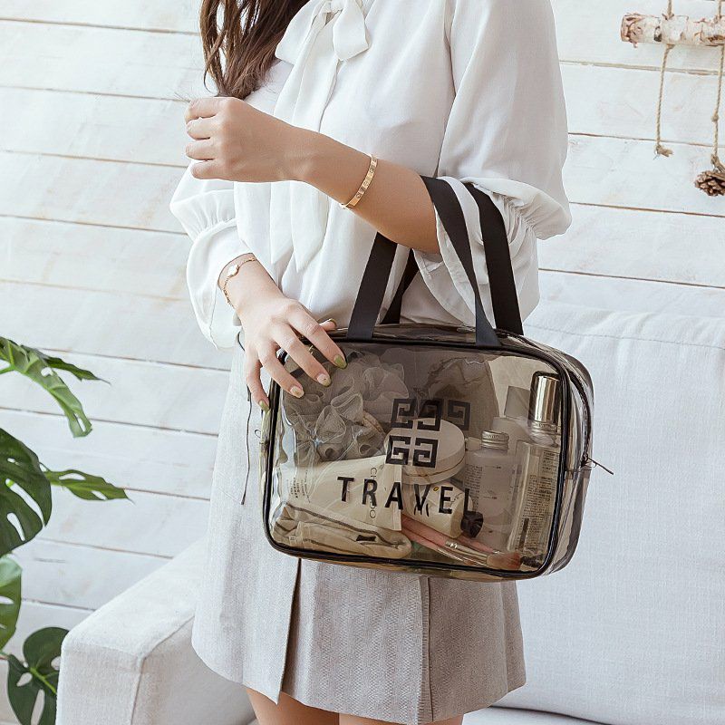 Set 3 túi trong suốt đựng mỹ phẩm, đồ dùng du lịch thời trang