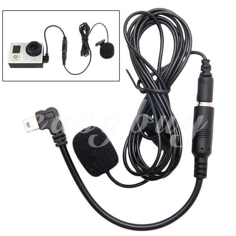Bộ micro cài áo jack cắm 3.5mm kèm phụ kiện cho máy quay GoPro Hero 4 3+ 3