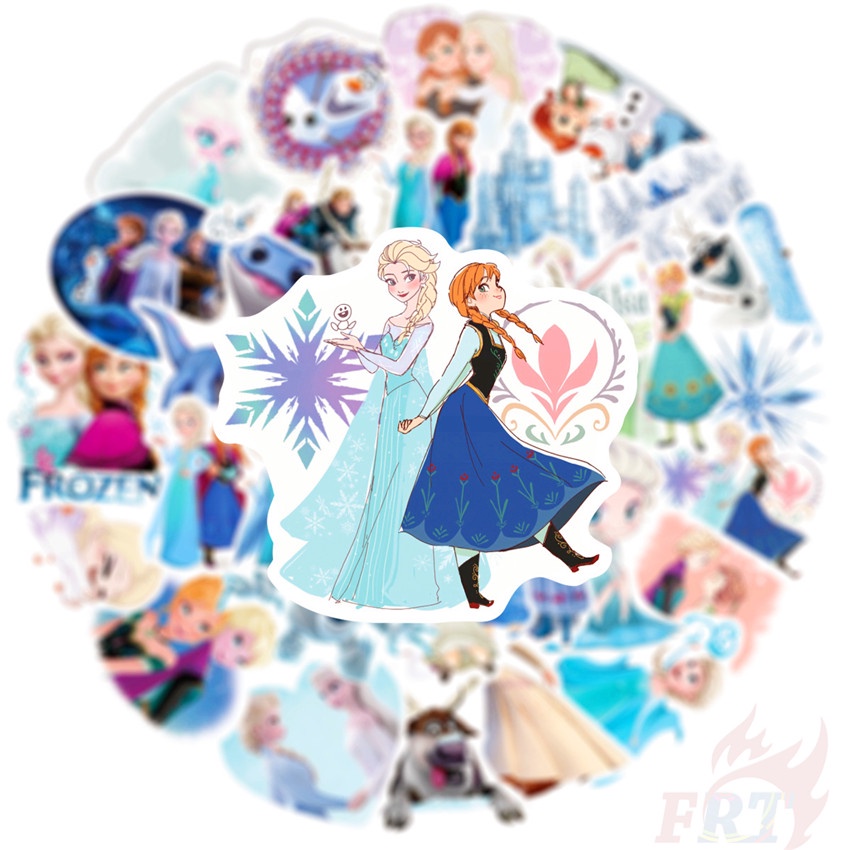DISNEY ❉ Miếng Dán Hình Công Chúa Anna Elsa Trong Phim Frozen 06 ❉ Bộ 50 Miếng Dán Hình Phim Cổ Điển Thời Trang