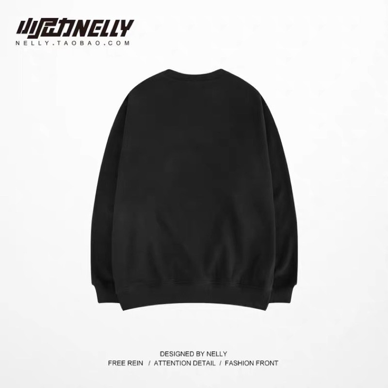 Áo sweater nỉ bông 2450 Nelly dáng unisex form rộng litter flower 24 50