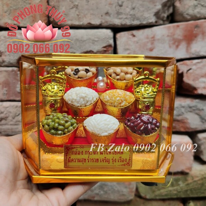 HỘP NGŨ CỐC PHONG THỦY size 11x16x7cm