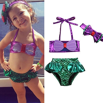 Bộ Đồ Bơi Bikini Hình Nàng Tiên Cá Cho Bé Gái - 0-8 Tuổi