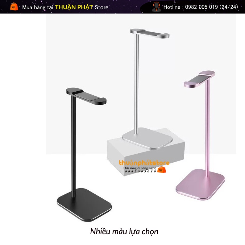 Giá Đỡ Tai Nghe - Kim Loại Nguyên Khối , Thân Đỡ 25Cm - Thiết Kế Chân Vuông Hợp Kim Nhôm Sang Trọng