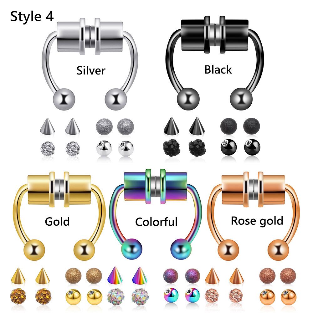 Khuyên Mũi Bằng Thép Không Gỉ 316L Từ Tính Không Cần Xỏ Khuyên Mũi Thời Trang Dành Cho Nữ