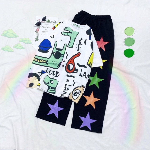 Quần Ống Suông Hình Ngôi Sao