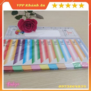 5 tập chia file giấy 12 màu - 60 tờ