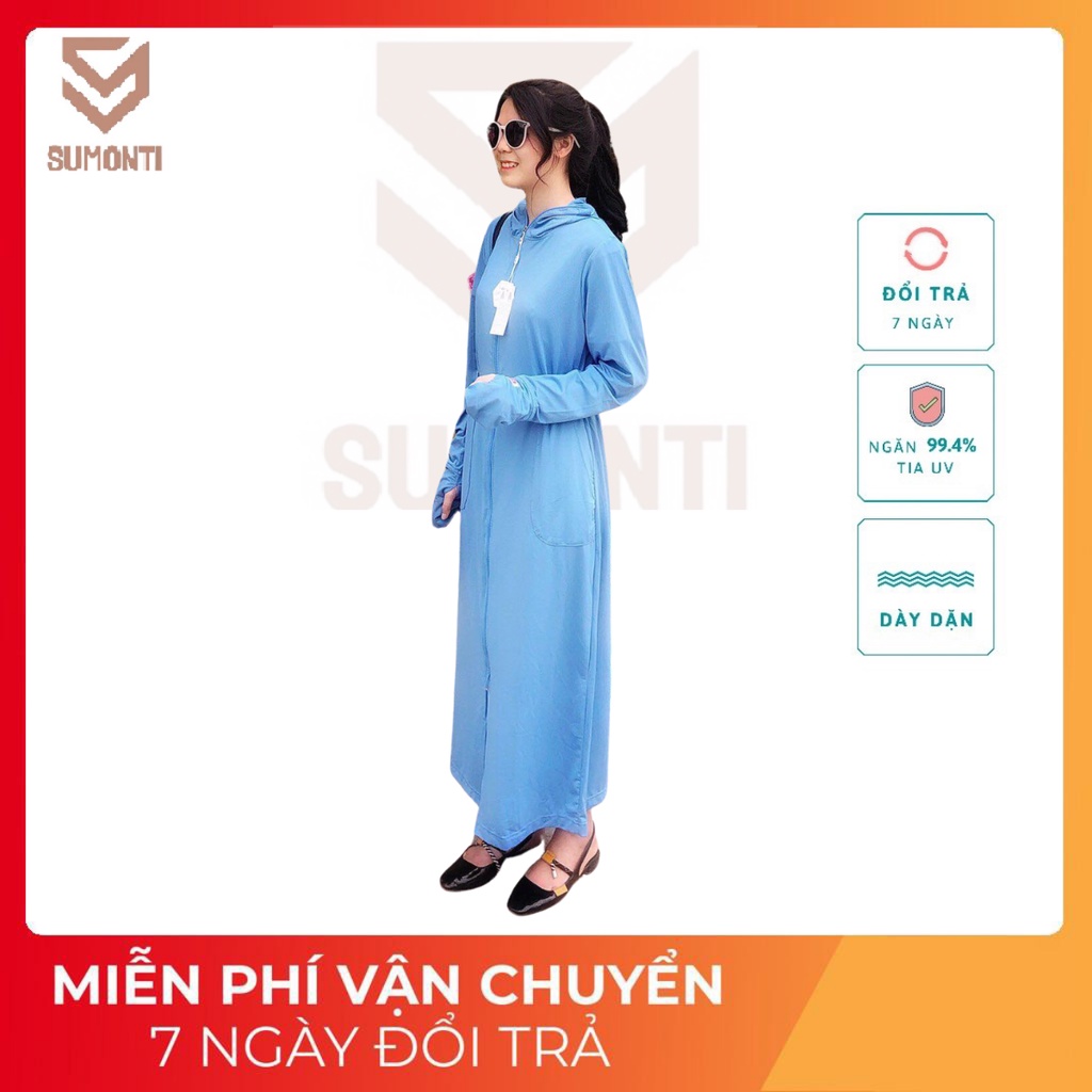 (ảnh thật giá gốc) Áo choàng dài toàn thân chống nắng nữ vải thông hơi thoáng mát