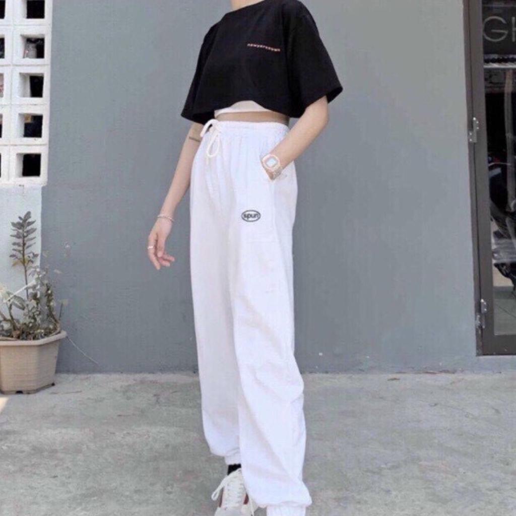 [Mã FAMARAL1 giảm 10K đơn 50K] Quần Jogger Nữ Bo Gấu GenY Quần Dài Nữ Thêu Chữ Chất Thun Nỉ Da Cá Mặc Mát Mẻ Thoải Mái