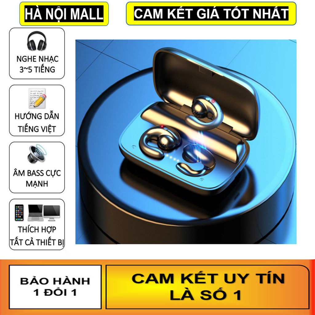 Tai nghe bluetooth True Wireless TWS Amoi S19 Version Mới Nhất, Chống ồn, Thiết kế khít tai không rơi, Kiêm sạc dự phòng