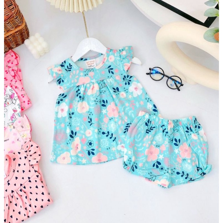 Bộ Bé Gái Cộc Tay Cotton bozip xuất dư Gymboree chất đẹp