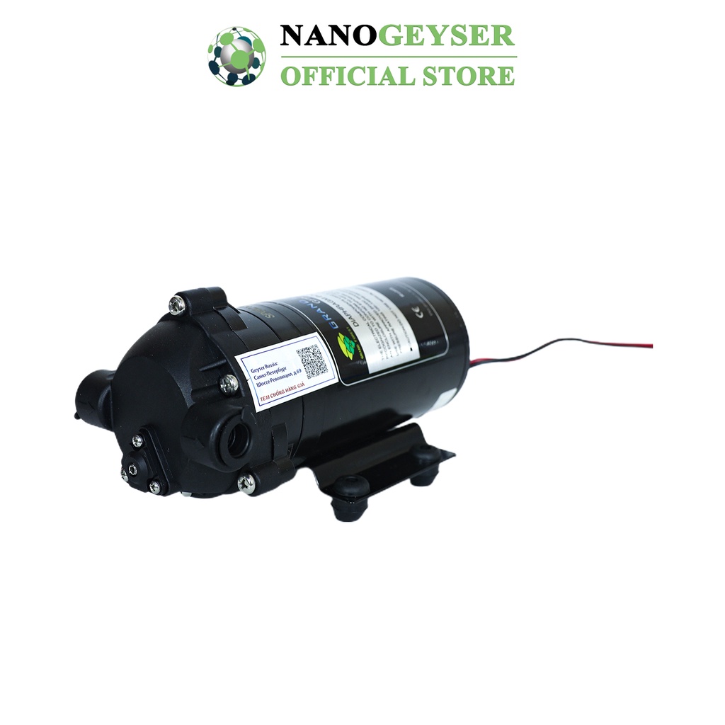 Bơm máy lọc nước Nano Geyser, Tặng cút nối nối nhanh, Bơm tăng áp giúp hút đẩy, Bảo hành chính hãng 3 năm