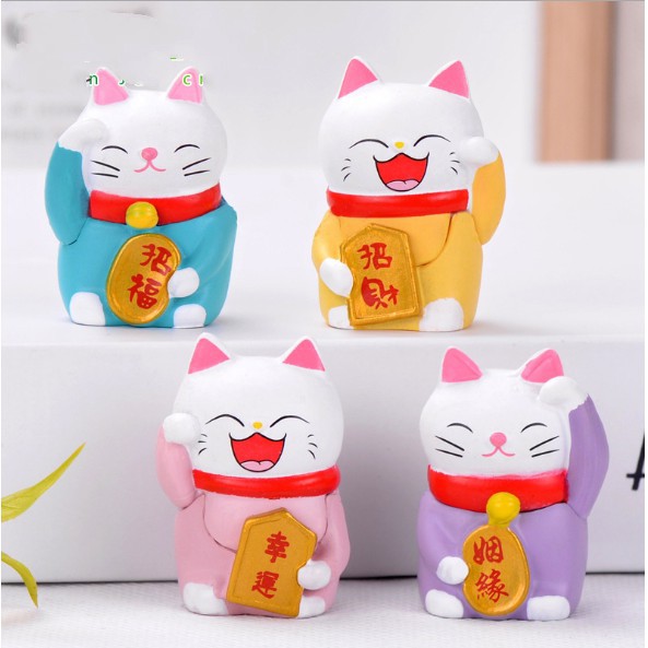 Mèo thần tài Maneki Mako đủ màu dễ thương - Phụ kiện trang trí tiểu cảnh