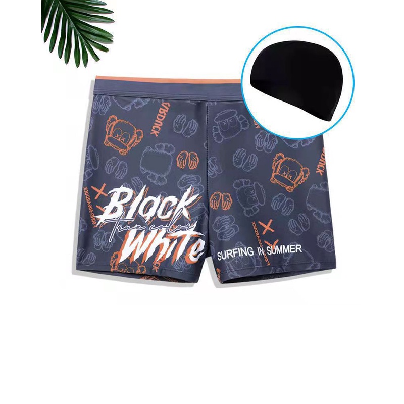 Quần bơi BOXER nam với họa tiết phong cách thể thao, thiết kế chuyên nghiệp, mau khô QB264