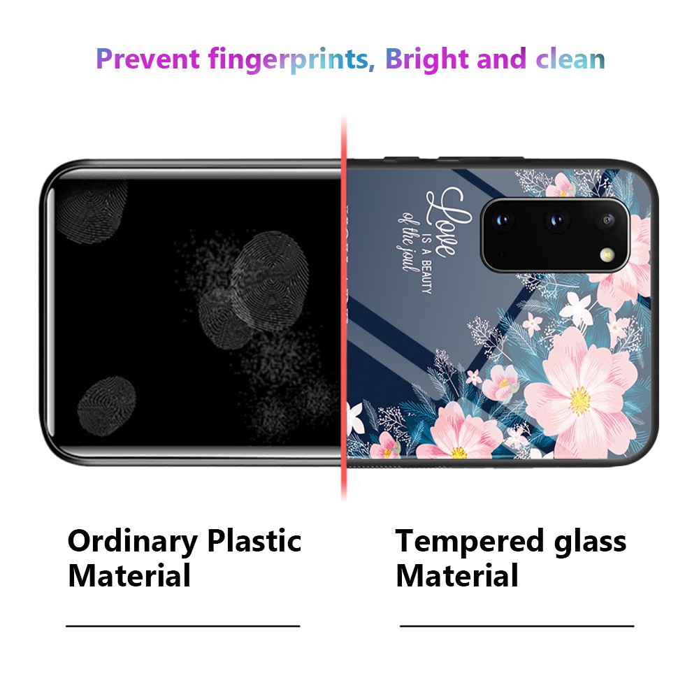 Ốp điện thoại mặt kính cường lực họa tiết chim hồng hạc hoa hồng dành cho Samsung Galaxy S20 Ultra A51 A71 S20 | BigBuy360 - bigbuy360.vn