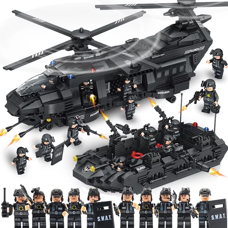 Bộ Đồ Chơi Lắp Ghép Trực Thăng Vận Tải Khổng Lồ CH-47 CHINOOK, Bộ LeGo Tàu Tuần Tra