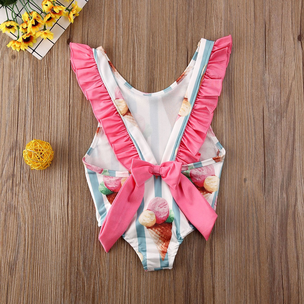 Bộ đồ bơi bikini NNJXD tay bèo cho bé gái 0-5 tuổi