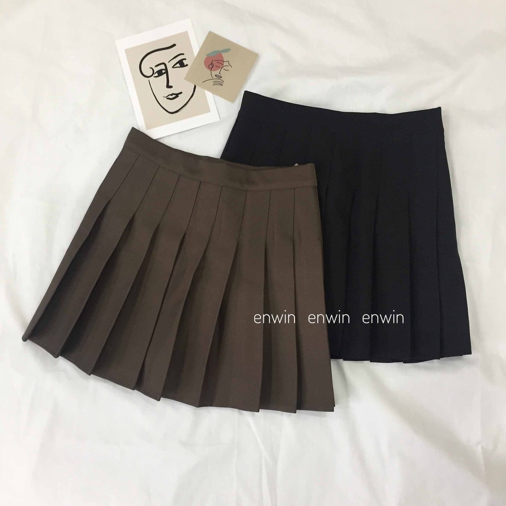 [Ảnh thật] Chân váy trơn xếp ly Tennis - Tennis Skirt CV2