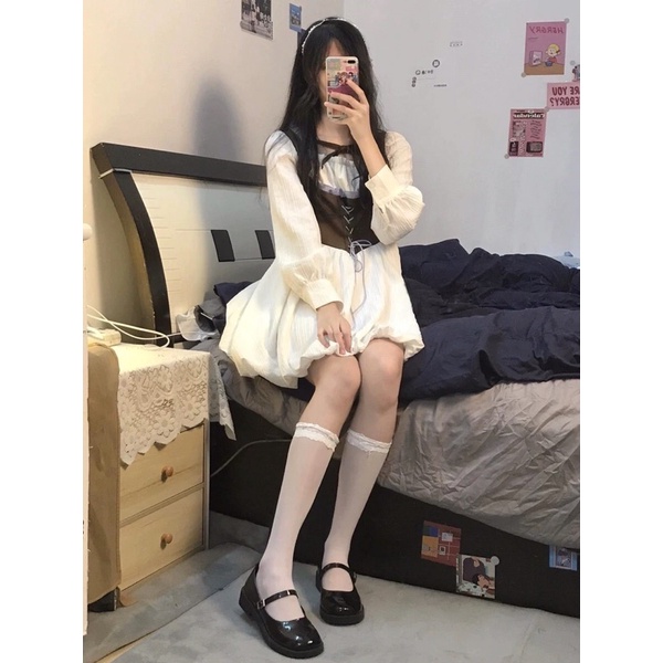 Váy lolita yếm nâu Quảng Châu cực xinh