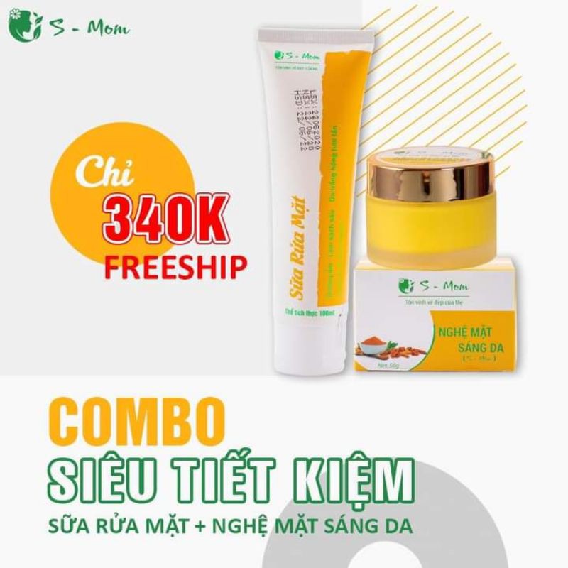 Combo Siêu Tiết Kiệm Sữa Rửa Mặt + Nghệ Mặt Sáng Da