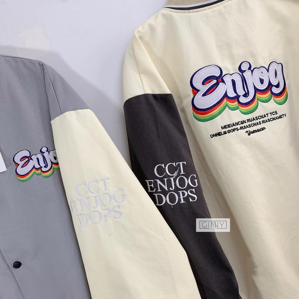 Áo Khoác Bomber Enjog TK 02| Khoác Bomber Nữ| Form Rộng| Áo Bóng Chày | BigBuy360 - bigbuy360.vn