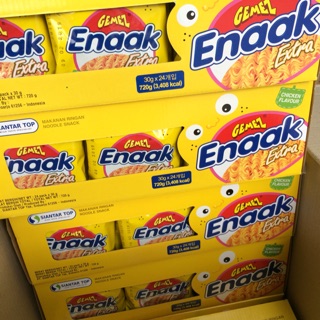 Hộp 24 Gói Mỳ Ăn Liền Tẩm Giá Vị Gemez Enaak Ectra Chicken(Vị Gà) 720g