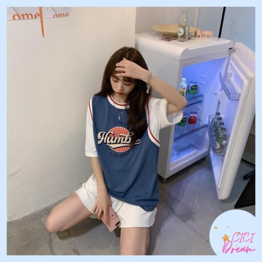 Áo thun bóng chày tay lỡ phối màu HUMBLE, Áo phông  bóng chày Unisex form thụng phong cách Ulzzang  ཾ ྇ 🥇