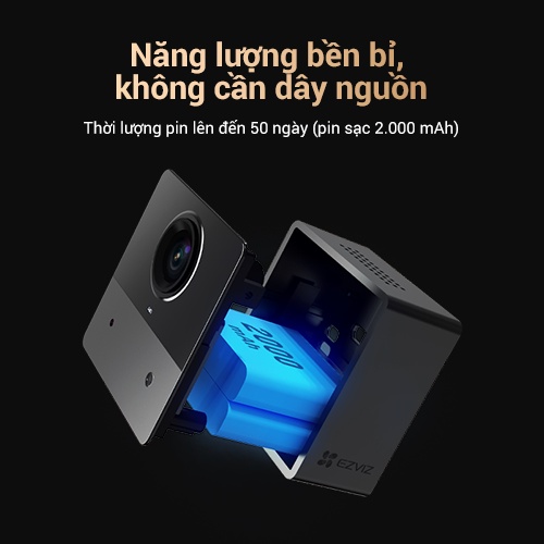 [Mã ELCL12 giảm 9% đơn 300K] Camera Wi-Fi EZVIZ BC2 Không Dây Pin Sạc 2000 mAh, FHD 1080P, Hỗ Trợ Thẻ Nhớ