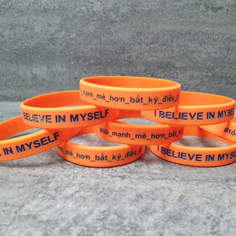 Vòng Đeo Tay Cao Su In Chữ I BELIEVE IN MYSELF Vòng Đeo Tay Thể Thao