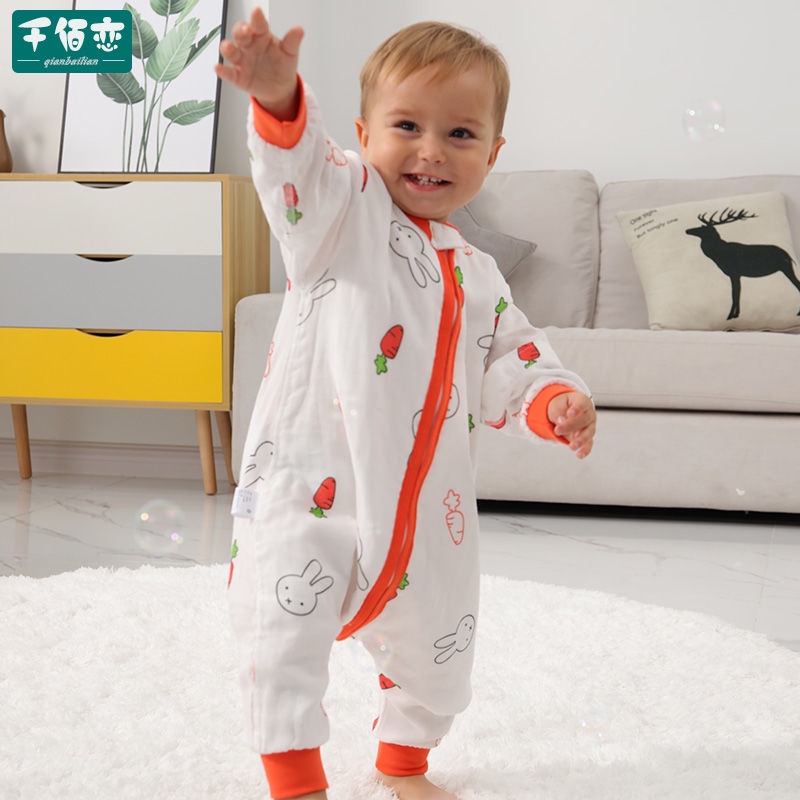 Túi Ngủ Chất Liệu Cotton Mỏng Chống Đạp Chân Thời Trang Xuân Thu Cho Bé