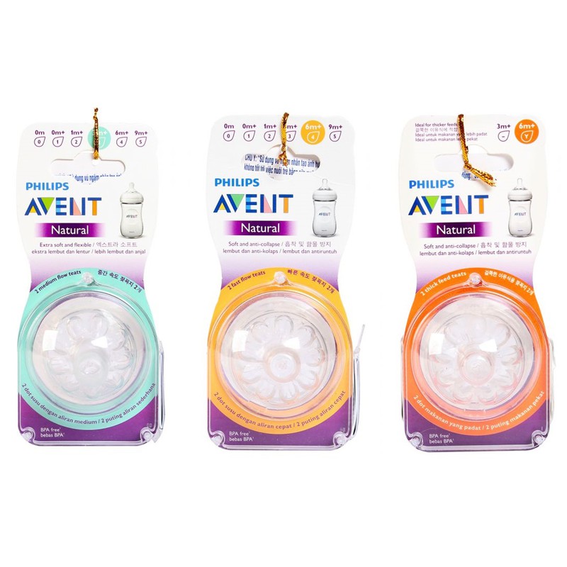 (Chính hãng)Núm ti Philips Avent Natural Cổ rộng