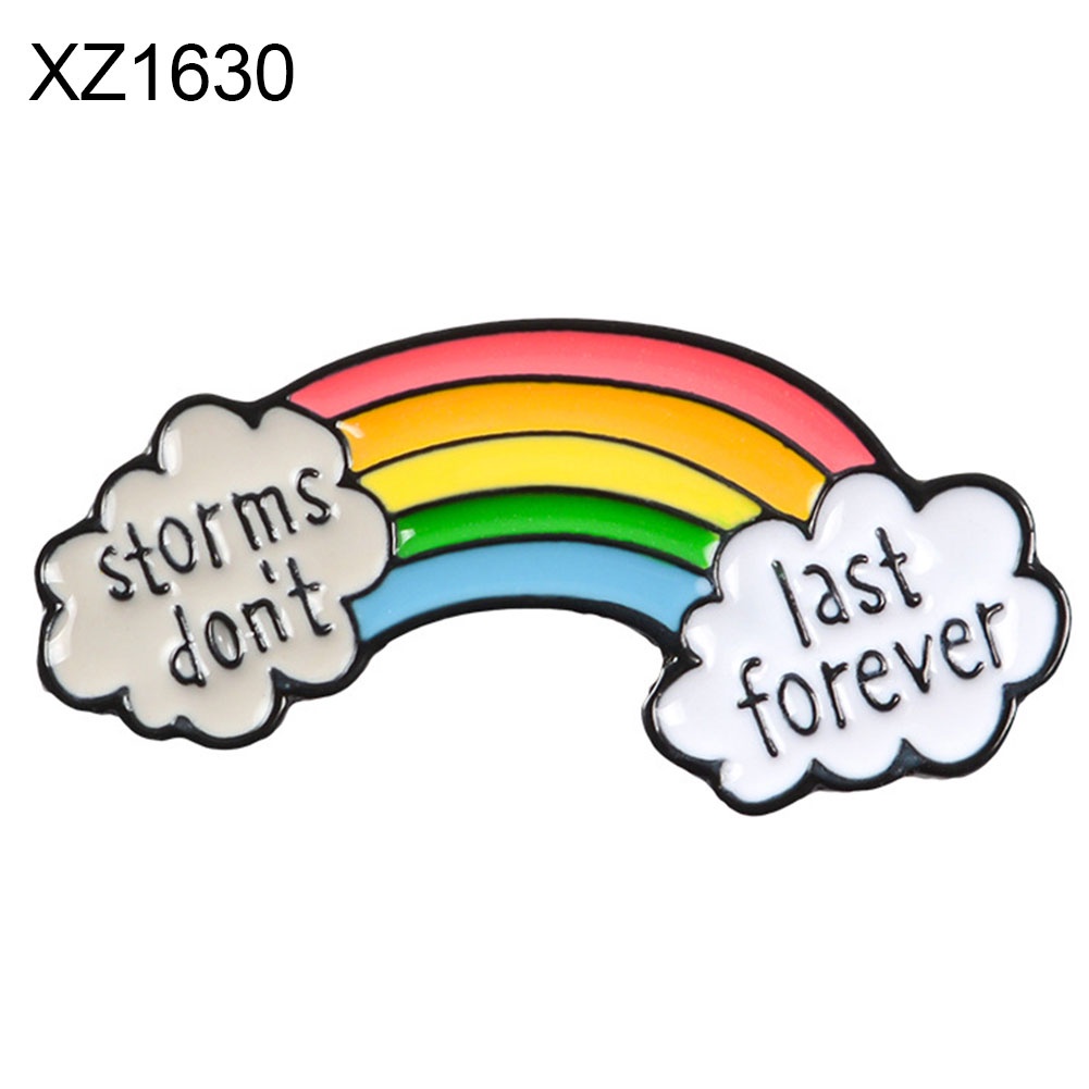 YOML✔Creative Unisex Cartoon Rainbow Bridge Brooch Pin Enamel Denim Backpack Badge