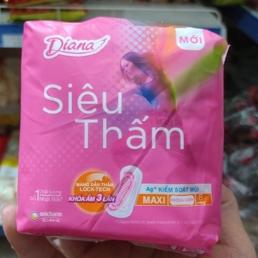 Băng vệ sinh Diana siêu mỏng siêu thấm gói 8 miếng