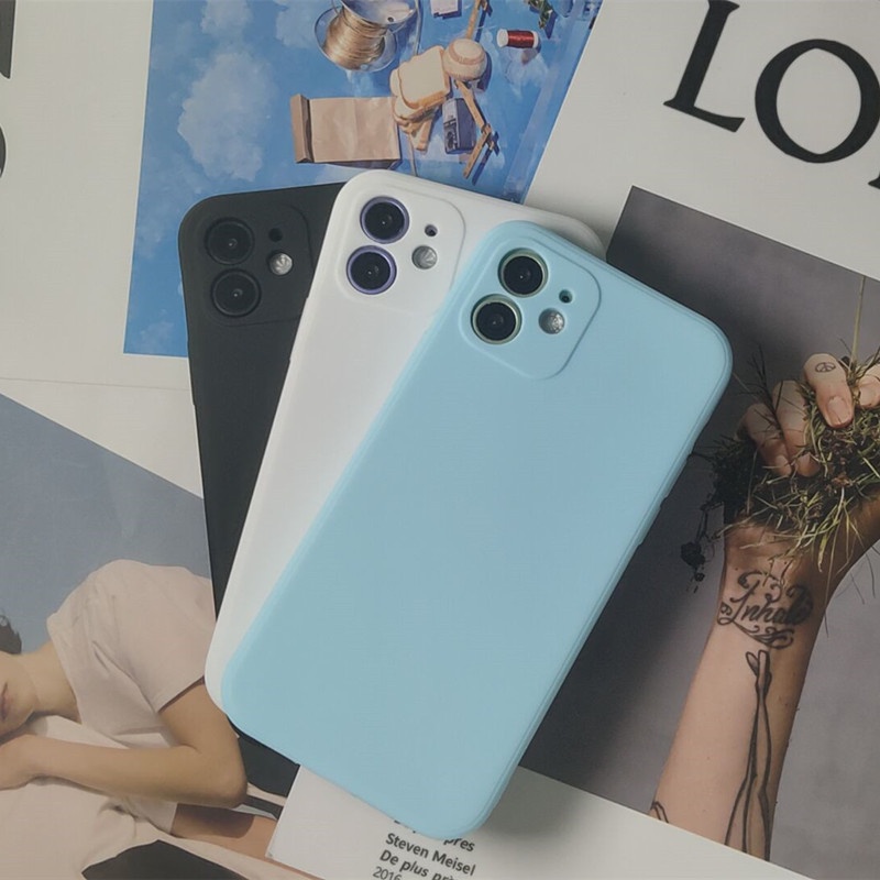 Case Samsung A01 A01core A02 A02s A11 A12 A10s A20s A21s A31 A32 A51 4g A72 M31 Note10 S20 Imitation Liquid Silicone Solid Color Without Picture