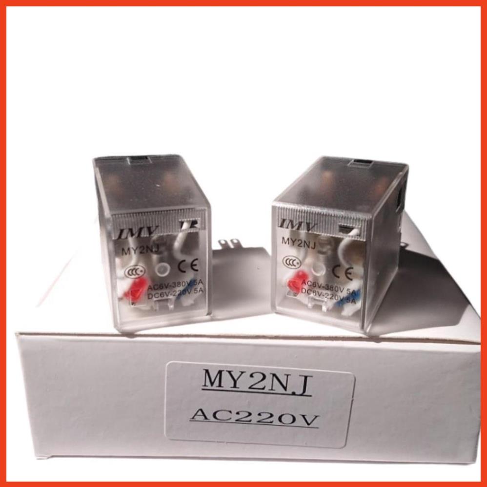 Rơ le kiếng MY2N-J  relay trung gian 8 chân dẹp nhỏ điện áp 12VDC, 24VDC, 220VAC chất lượng tốt