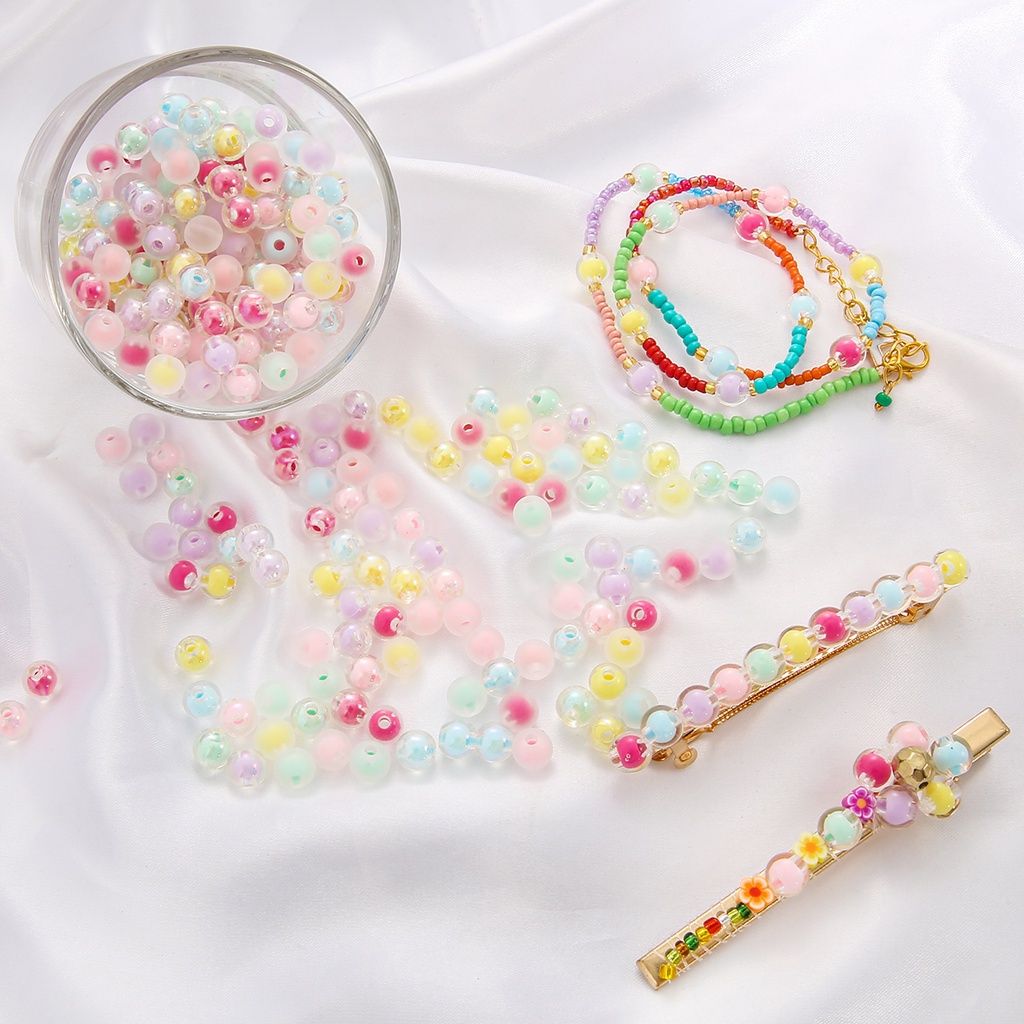 Hạt Tròn Acrylic Trong Suốt 8mm Dùng Làm Trang Sức DIY