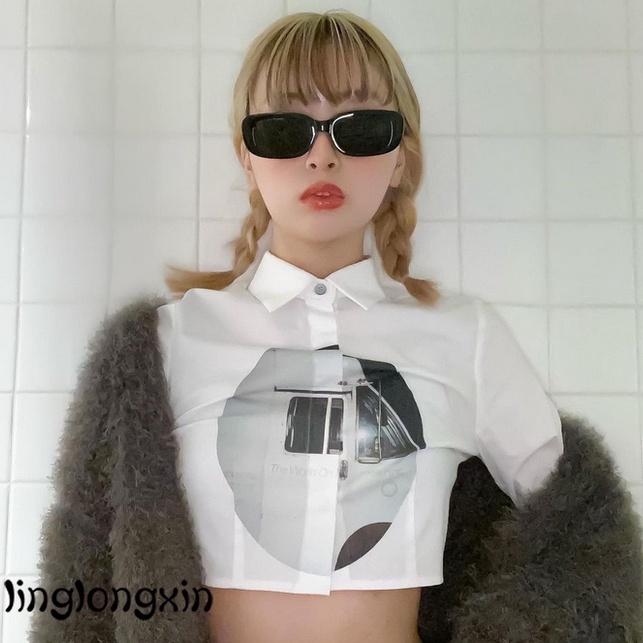 Áo Sơ Mi Tay Dài In Họa Tiết Trừu Tượng Thời Trang Cho Nữ Linglongxi2
