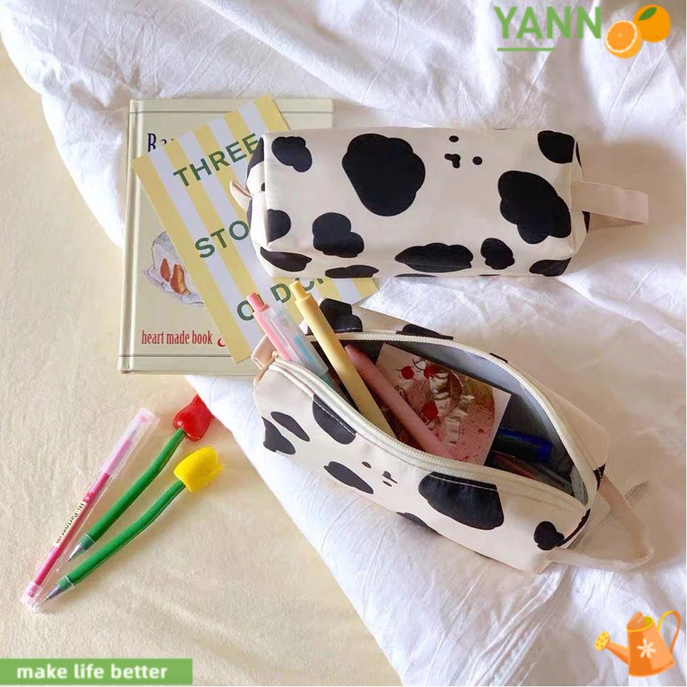 Túi Đựng Bút Chì Sức Chứa Lớn In Họa Tiết Bò Sữa Đơn Giản 1 #