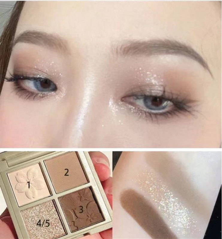 [Hàng mới về] Bảng phấn mắt DIKALU 4 màu sắc tông lì và ánh kim lấp lánh trang điểm kiểu mắt khói | BigBuy360 - bigbuy360.vn