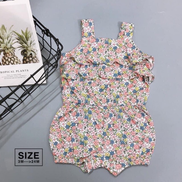 BODY ĐÙI hoa nhí 2 dây bản to -chất cotton size:3m,6m