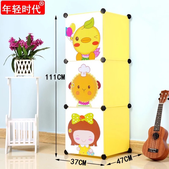 Tủ nhựa quần áo lắp ghép 3 ô sâu 47cm. Tủ hoàn thiện lắp cao 110cm rộng 37cm sâu 47cm. Bh 12 tháng