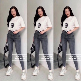 Quần bò jean cạp cao ( loại túi trước và không túi trước)