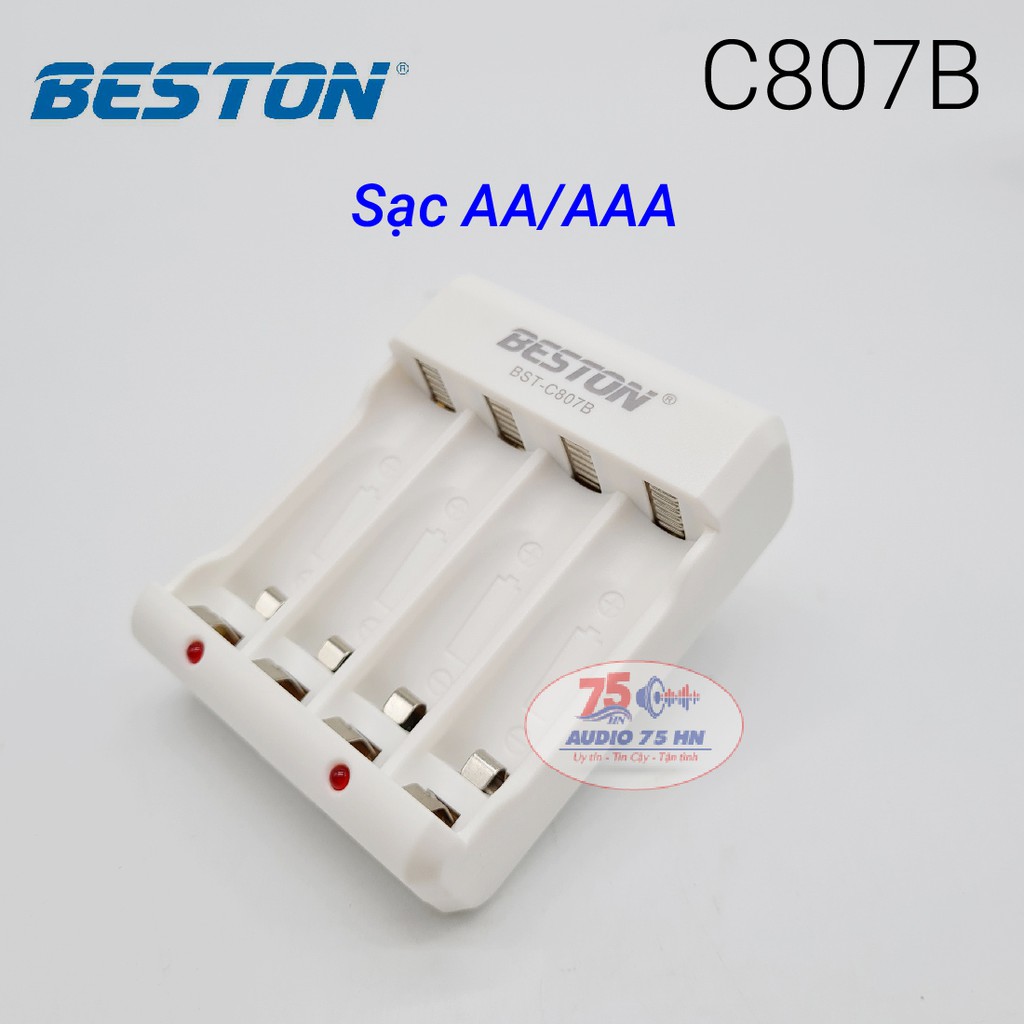 {Chính hãng} Bộ Sạc Pin Beston C807B - Kèm 04 Pin Tiểu Sạc Beston AA 1200mAh, 3000mAh lắp MIC,máy đo huyết áp..