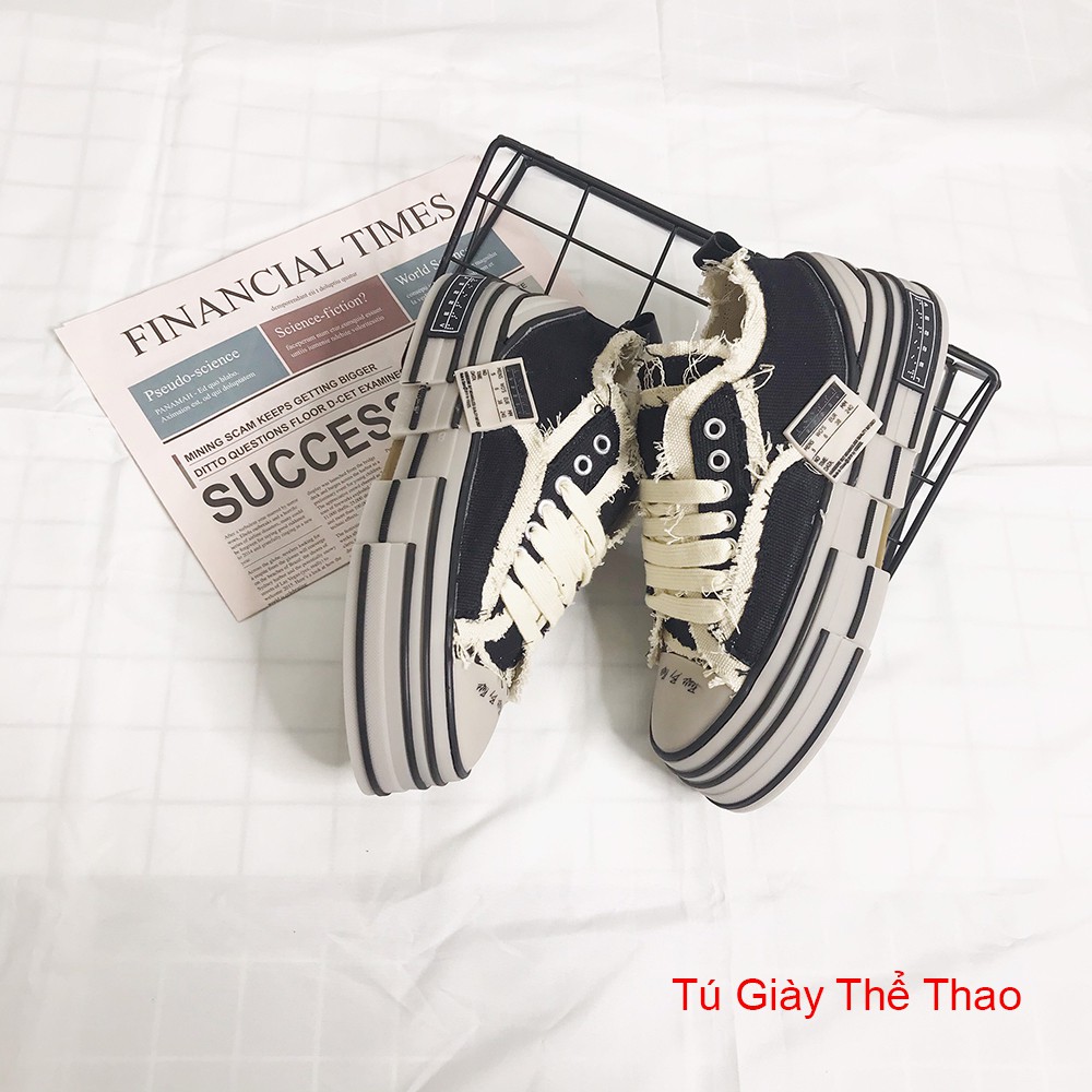 Giày Thể Thao sneaker nam nữ style rách cao 3,5-4cm